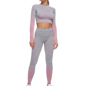 2 Piece Set Amelia Activewear Harmony Seamless Workout Leggings & Top Size M
